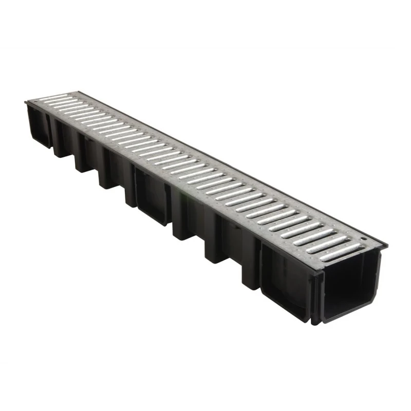 Unidrain AfvoerGoot En Gegalvaniseerd Rooster 1000mm X 98mm 1 Unidrain AfvoerGoot En Gegalvaniseerd Rooster 1000mm X 98mm