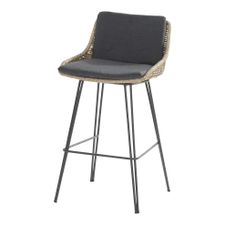 Bohemian Bar Stoel - Naturel - Incl. Kussen