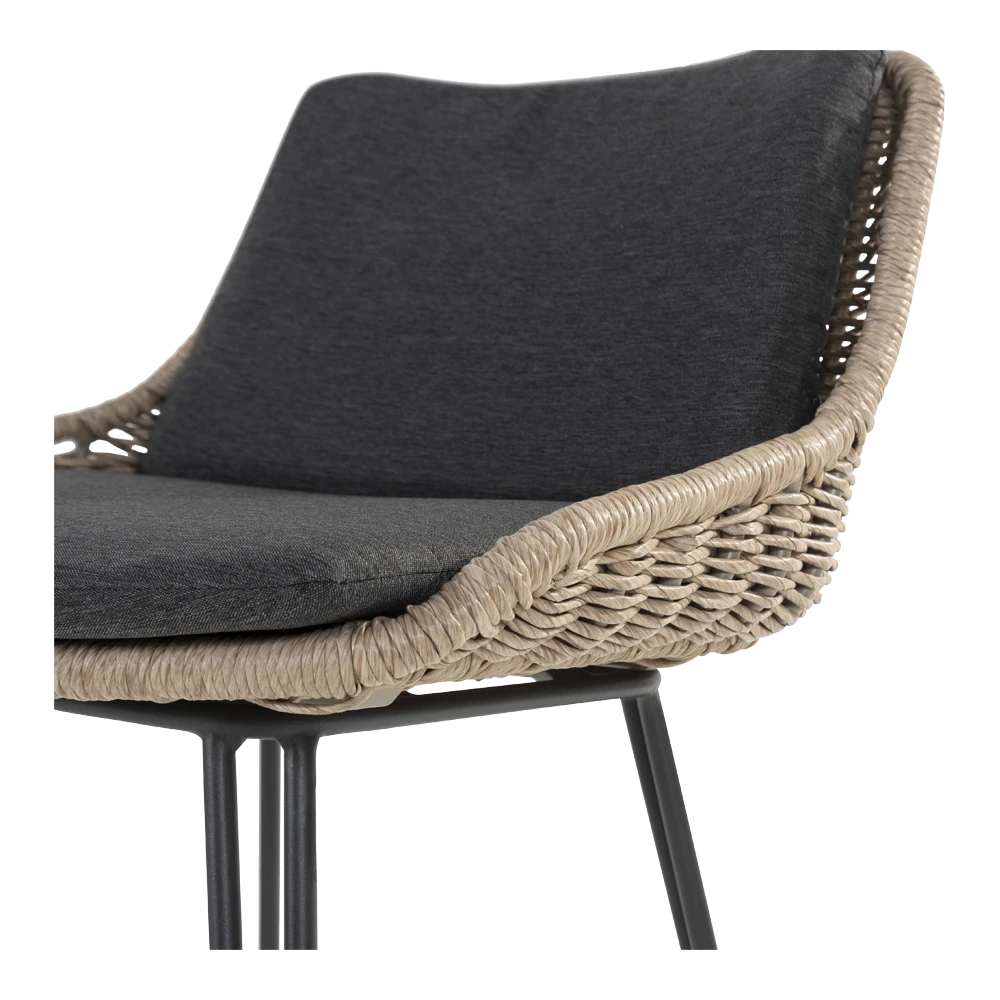 Bohemian Bar Stoel - Naturel - Incl. Kussen 4 Bohemian Bar Stoel - Naturel - Incl. Kussen - Afbeelding 4