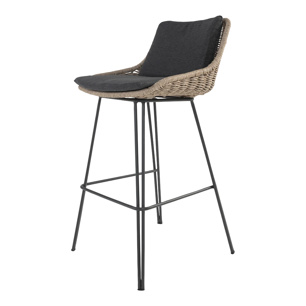 Bohemian Bar Stoel - Naturel - Incl. Kussen 5 Bohemian Bar Stoel - Naturel - Incl. Kussen - Afbeelding 5