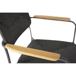 Bora Dining Stoel Met Teak Armleuning - Antraciet -Buiten En Tuinen bora dining stoel met teak armleuning antraciet 4 1