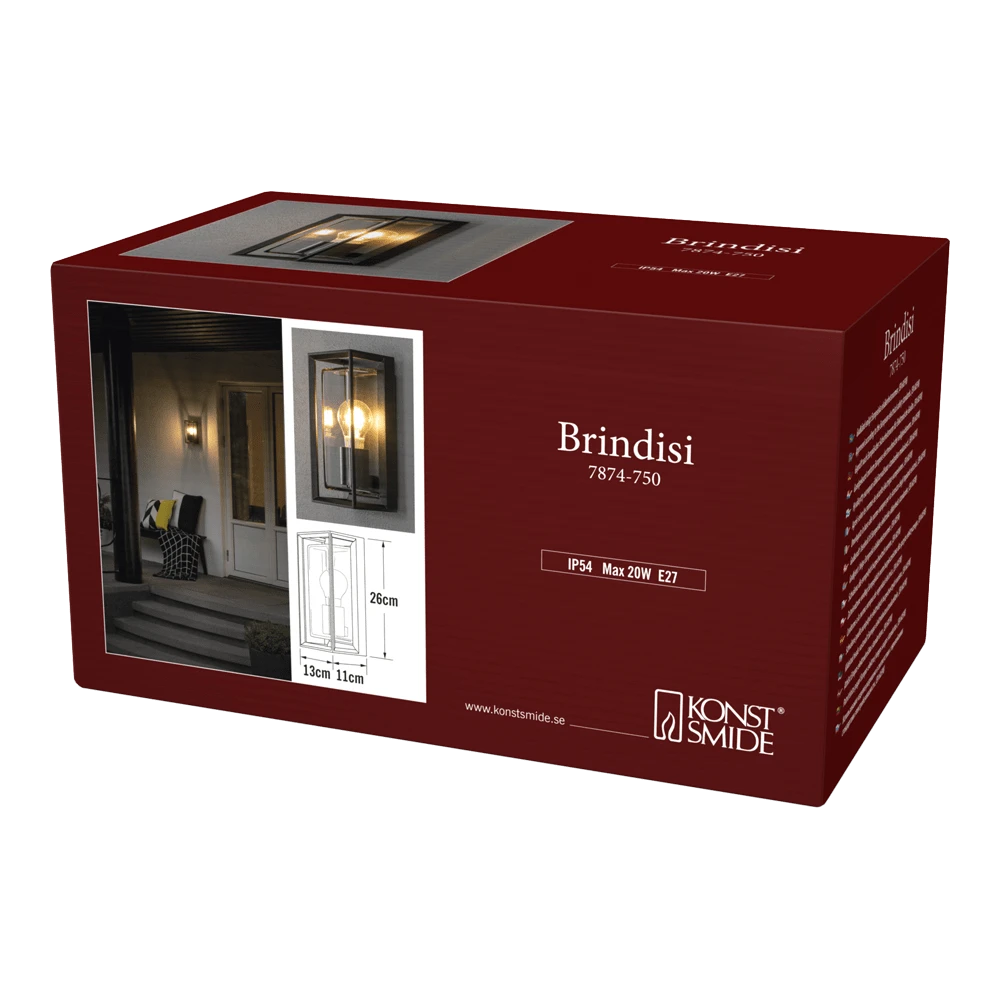 Konstsmide Brindisi Wandlamp 230V 13x26cm E27 Transparant Glas, Max 1x 20W 5 Konstsmide Brindisi Wandlamp 230V 13x26cm E27 Transparant Glas, Max 1x 20W - Afbeelding 5