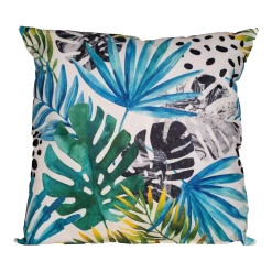 Buitenkussen Palmblad Blauw 45x45cm - Tuinkussen