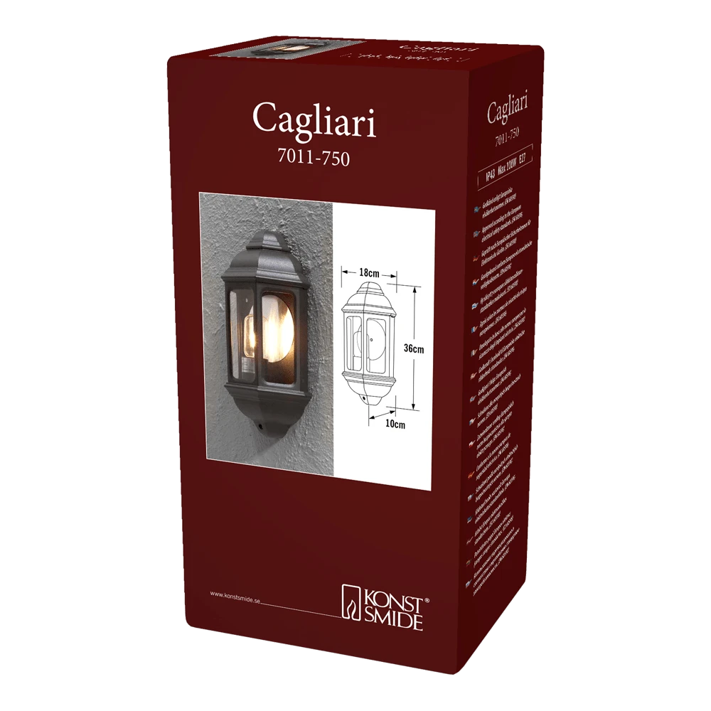 Konstsmide Cagliari 230V Wandlampr Flush 36cm, E27 Max 100W 3 Konstsmide Cagliari 230V Wandlampr Flush 36cm, E27 Max 100W - Afbeelding 3