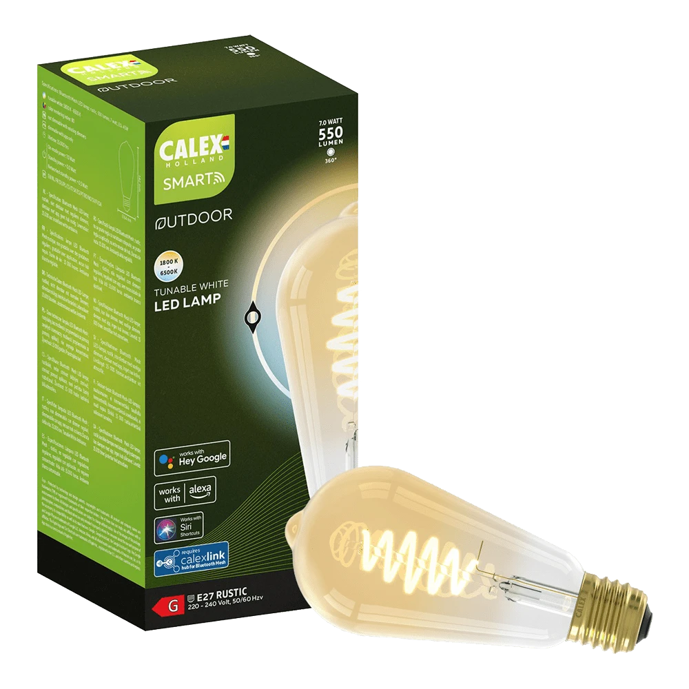 Calex Smart Rustiek Led Lamp - 7W 550lm 1800-6500K 1 Calex Smart Rustiek Led Lamp - 7W 550lm 1800-6500K
