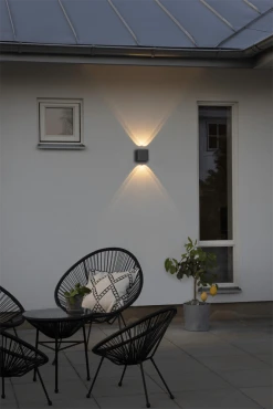 Konstsmide Chieri PowerLED 230V Wandlamp Flush Double Two 11x11cm, 2x 2W -Buiten En Tuinen chieri powerled 230v wandlamp flush double two 11x11cm 2x 2w netstroom 3