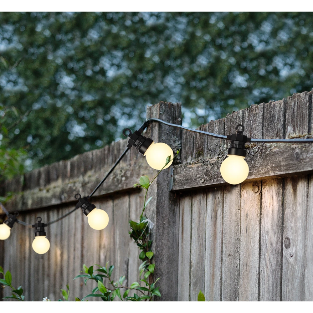 Lumineo Feestverlichting Lichtsnoer - Bolvorm- 950cm - 20 LEDS - Warm Wit 3 Lumineo Feestverlichting Lichtsnoer - Bolvorm- 950cm - 20 LEDS - Warm Wit - Afbeelding 3