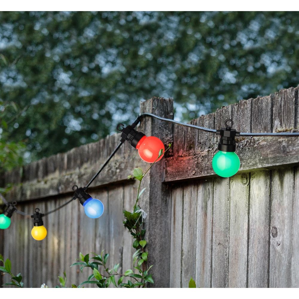 Lumineo Feestverlichting Lichtsnoer - Bolvorm - Twinkel Effect - 950cm - 20 LEDS - Multi - Afbeelding 3