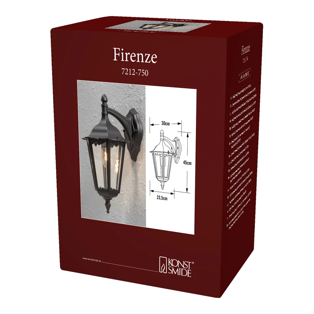 Konstsmide Firenze 230V Wandlamp Neerwaarts 48cm, E27 Max 1x 100W - Afbeelding 3