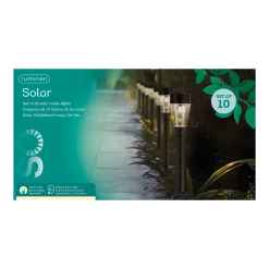 Lumineo LED Solar Tuinlamp - D6 X H32cm - Zwart - 10st.