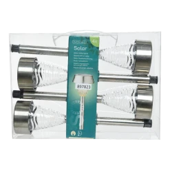 Lumineo LED Solar Tuinlamp - RVS - D7 X H27cm - 4st.