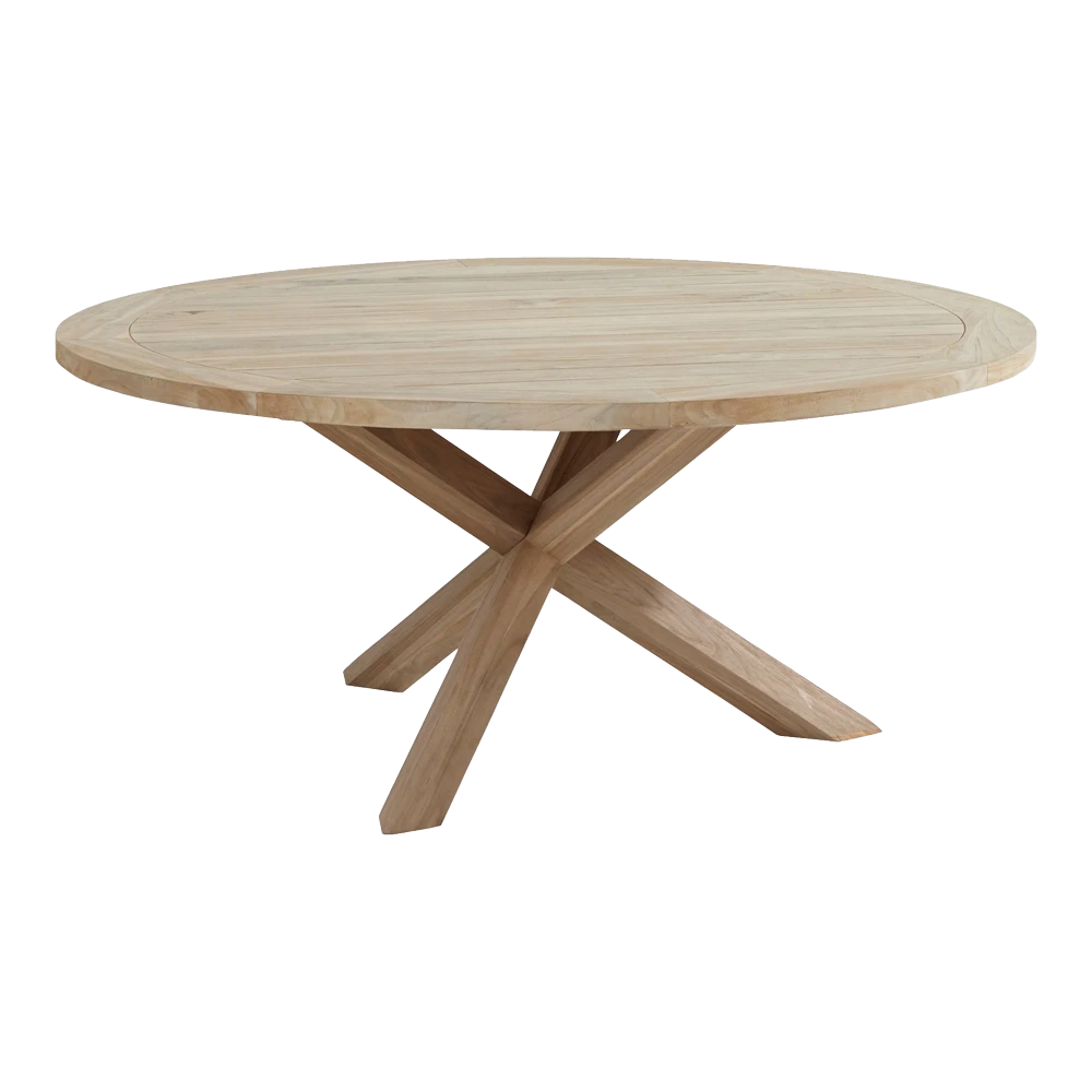 Louvre Dining Tafel - U00f8 160 Cm - Natural Teak 1 Louvre Dining Tafel - U00f8 160 Cm - Natural Teak
