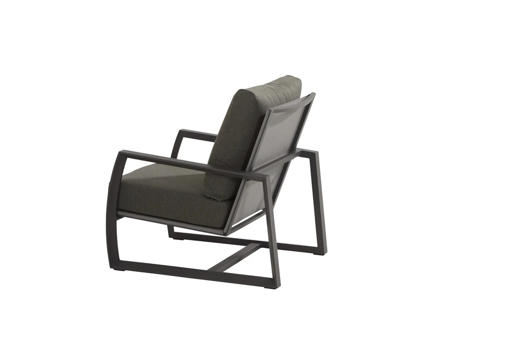 Mauritius Lounge Stoel - Antraciet - Incl. Kussens 2 Mauritius Lounge Stoel - Antraciet - Incl. Kussens - Afbeelding 2