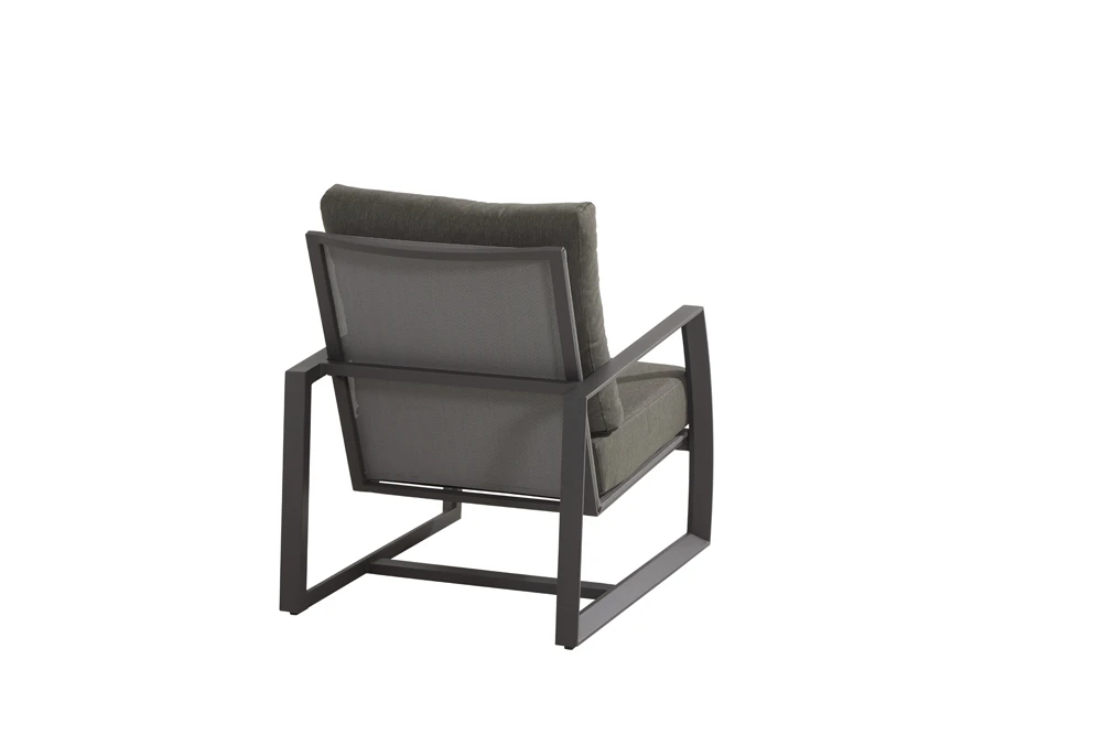 Mauritius Lounge Stoel - Antraciet - Incl. Kussens 3 Mauritius Lounge Stoel - Antraciet - Incl. Kussens - Afbeelding 3