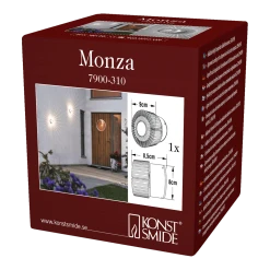 Monza PowerLED 230V Wandlamp Flush Rond 9cm, 1x 3W - Konstsmide -Buiten En Tuinen monza powerled 230v wandlamp flush rond 9cm 1x 3w konstsmide netstroom 4