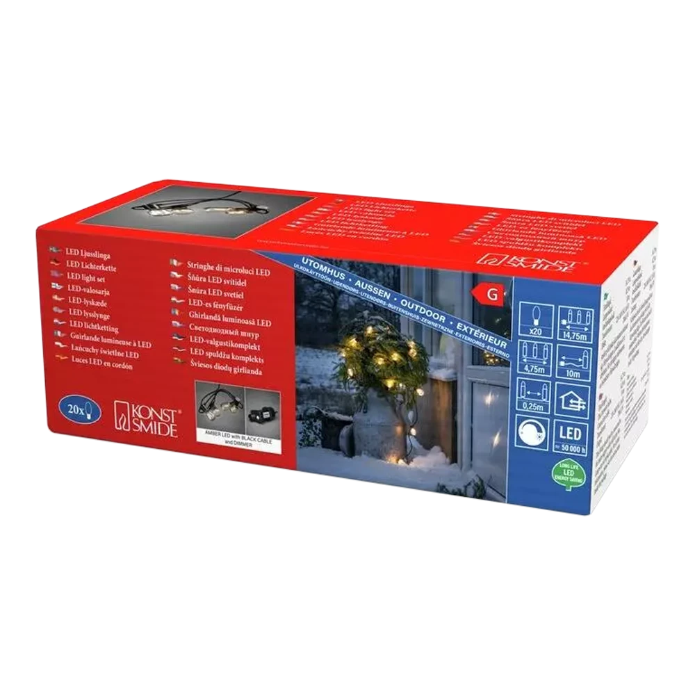 Partylight/Lichtsnoer Feestverlichting LED Dimbaar - 4.75m 20 LED's - Konstsmide 5 Partylight/Lichtsnoer Feestverlichting LED Dimbaar - 4.75m 20 LED's - Konstsmide - Afbeelding 5