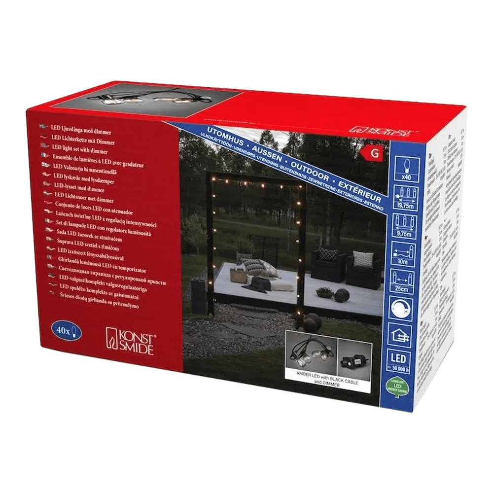 Partylight/Lichtsnoer Feestverlichting LED Dimbaar - 9.75m 40 LED's - Konstsmide 5 Partylight/Lichtsnoer Feestverlichting LED Dimbaar - 9.75m 40 LED's - Konstsmide - Afbeelding 5