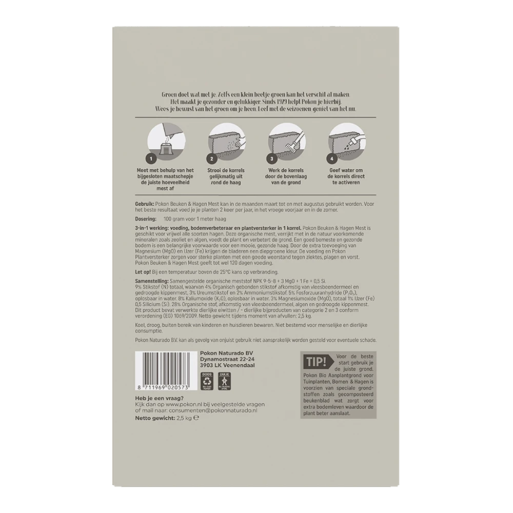 Pokon Beuken & Hagen Mest 2,5kg - Tuinplanten Voeding 2 Pokon Beuken & Hagen Mest 2,5kg - Tuinplanten Voeding - Afbeelding 2