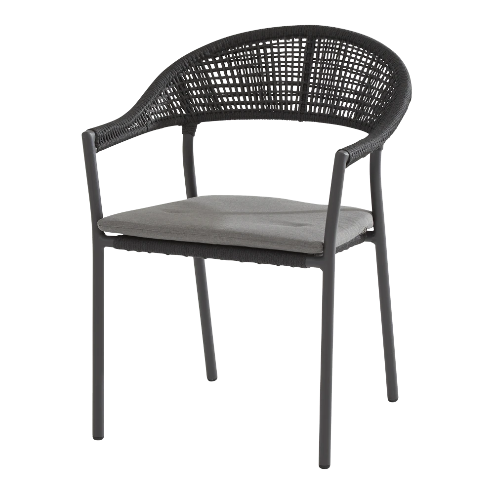 Sienna Dining Stoel - Grijs - Incl. Kussen 1 Sienna Dining Stoel - Grijs - Incl. Kussen