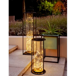 Lumineo Solar Lantaarn - LED - D15 X H42cm - Zwart 7 Lumineo Solar Lantaarn - LED - D15 X H42cm - Zwart -Buiten En Tuinen solar lantaarn led d15 x h42cm zwart solar 3 3