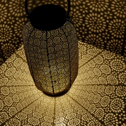 Lumineo Solar Lantaarn - LED - D20 X H36cm - Zwart/Goud 8 Lumineo Solar Lantaarn - LED - D20 X H36cm - Zwart/Goud -Buiten En Tuinen solar lantaarn led d20 x h36cm zwart goud solar 4 3