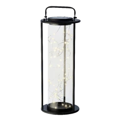 Lumineo Solar Lantaarn - LED - D20 X H49cm - Zwart 9 Lumineo Solar Lantaarn - LED - D20 X H49cm - Zwart -Buiten En Tuinen solar lantaarn led d20 x h49cm zwart solar 5 3