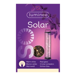 Lumineo Solar Lantaarn - LED - D20 X H79cm - Zwart