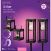 Lumineo Solar Set Met Tuinlamp En Lantaarn - LED - D10.5 X H80cm - Zwart - 4st.