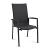 Tuinstoel Foxx Met Hoge Rugleuning - Alu Stapelbare Stoel - Charcoal